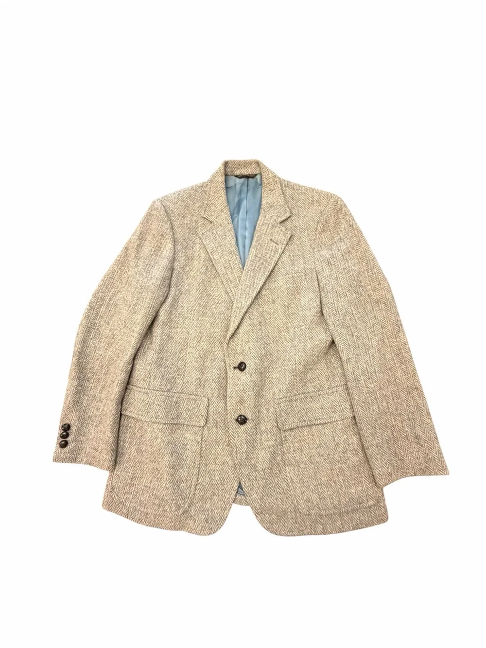 VTG 1970s Nafziger’s Beige Grey Tweed Blazer Sport Jacket Herringbone Chest 40”